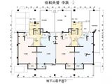 怡和天誉_地下二层平面图（中叠） 建面175平米