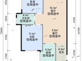 达智高地悦珑花园_2室2厅1卫 建面74平米